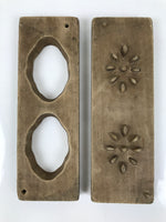 Japanese Wooden Kashigata Cake Mold Vtg Sweet Wagashi Lotus Root Renkon Kg636