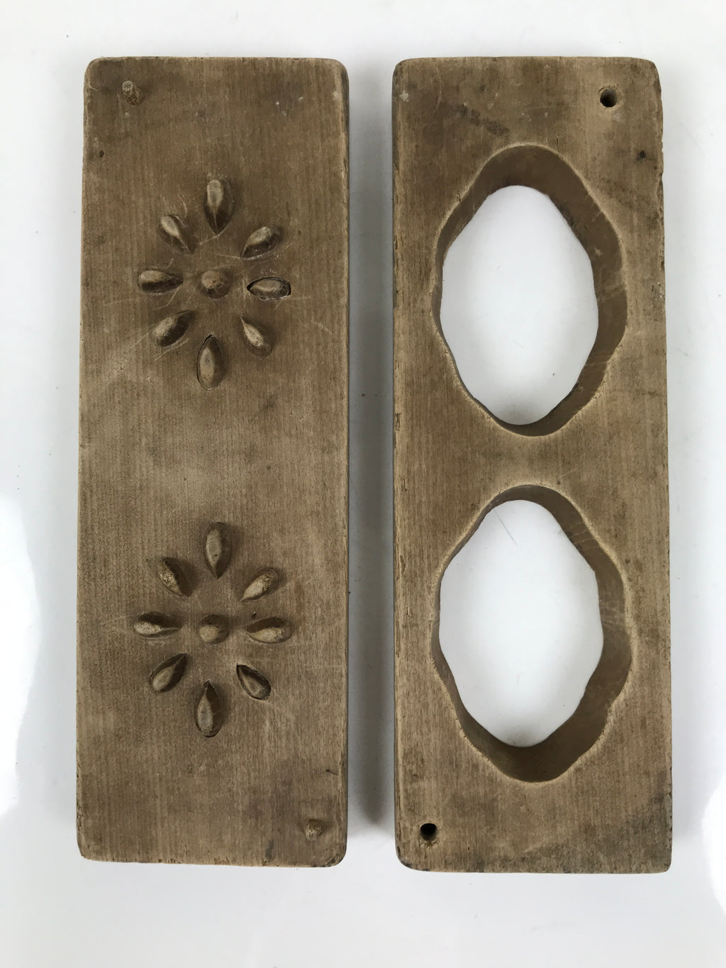 Japanese Wooden Kashigata Cake Mold Vtg Sweet Wagashi Lotus Root Renkon Kg636