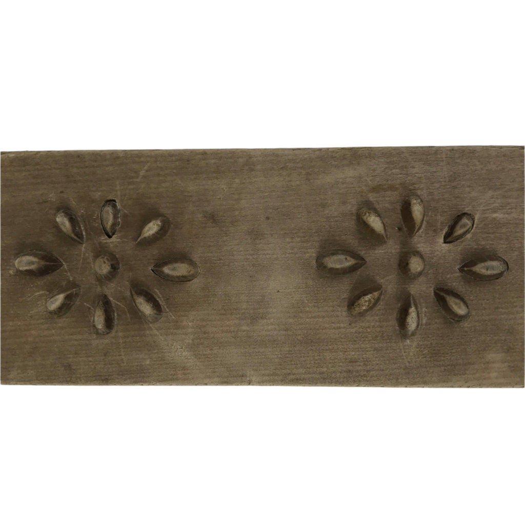 Japanese Wooden Kashigata Cake Mold Vtg Sweet Wagashi Lotus Root Renkon Kg636