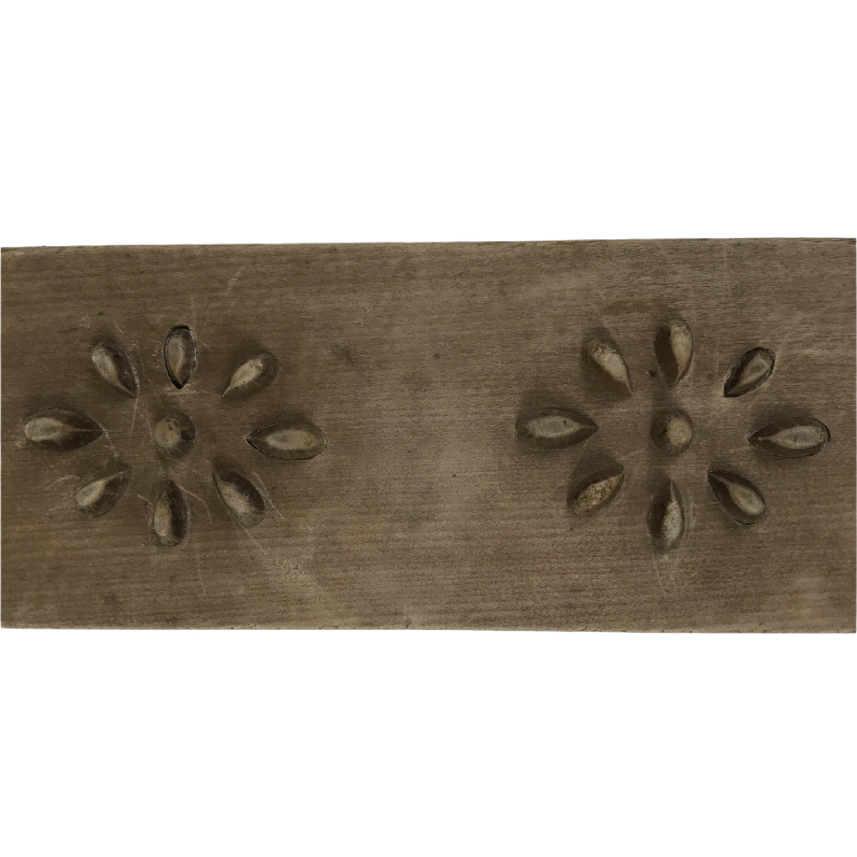 Japanese Wooden Kashigata Cake Mold Vtg Sweet Wagashi Lotus Root Renkon Kg636