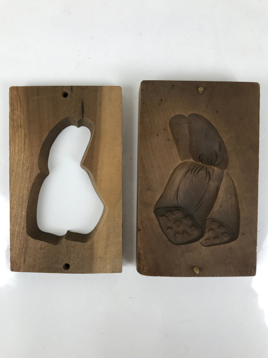 Japanese Wooden Kashigata Cake Mold Vtg Sweet Wagashi Lotus Root Renkon Kg655
