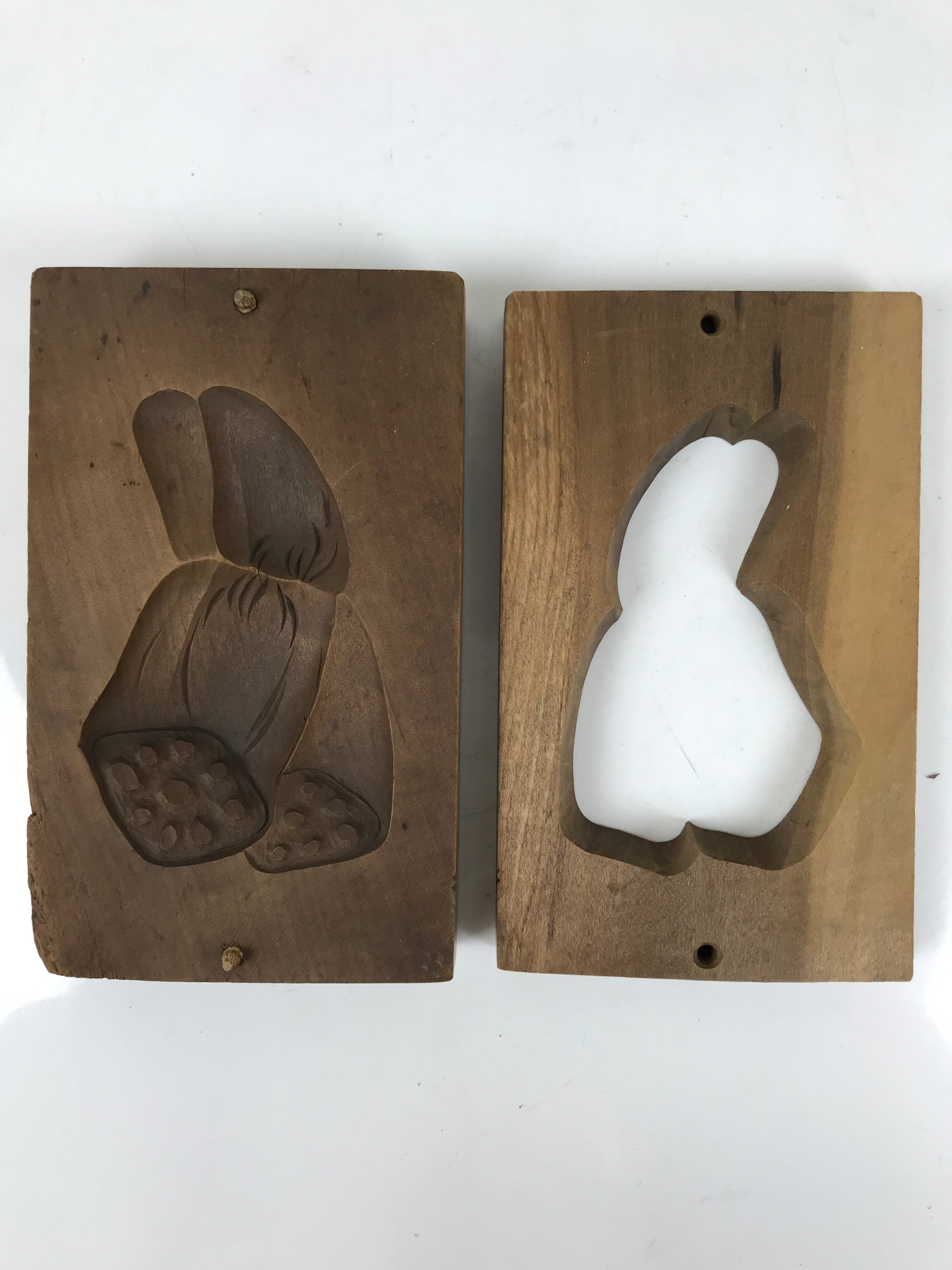 Japanese Wooden Kashigata Cake Mold Vtg Sweet Wagashi Lotus Root Renkon Kg655