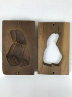 Japanese Wooden Kashigata Cake Mold Vtg Sweet Wagashi Lotus Root Renkon Kg655