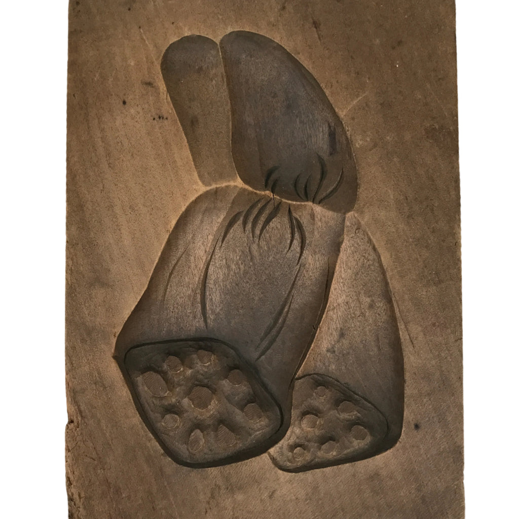 Japanese Wooden Kashigata Cake Mold Vtg Sweet Wagashi Lotus Root Renkon Kg655