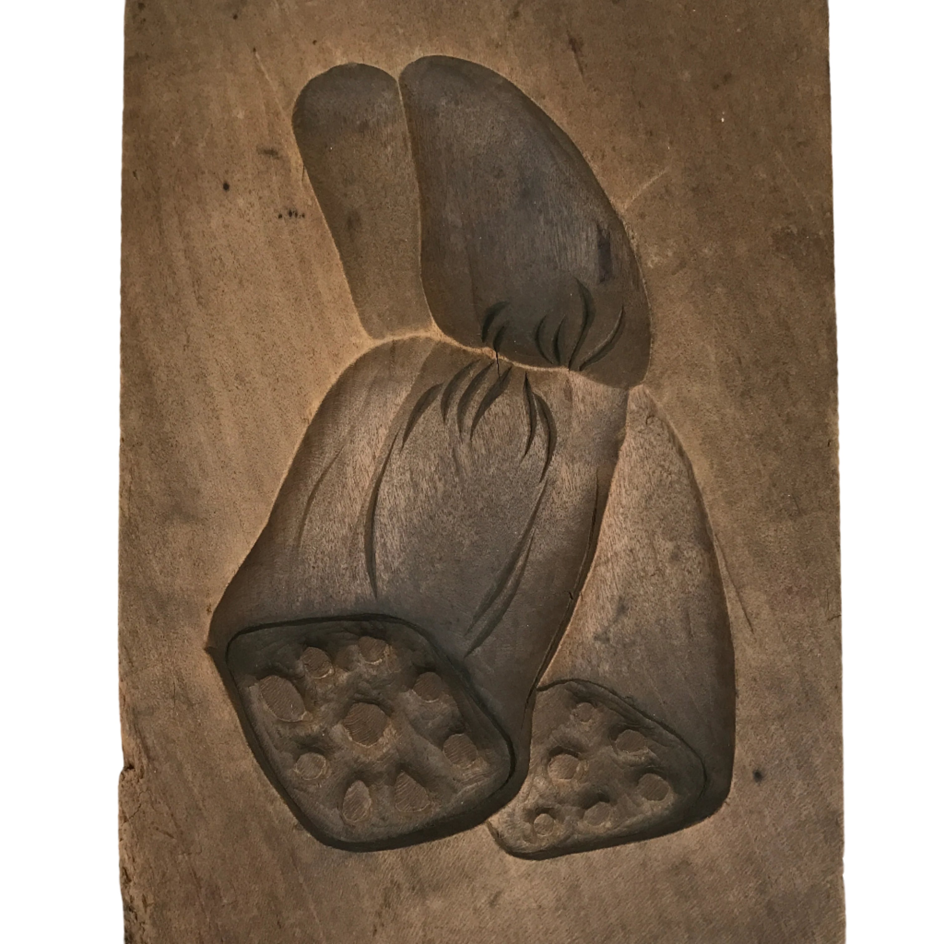 Japanese Wooden Kashigata Cake Mold Vtg Sweet Wagashi Lotus Root Renkon Kg655