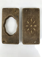 Japanese Wooden Kashigata Cake Mold Vtg Sweet Wagashi Lotus Root Renkon Kg665