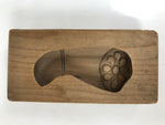 Japanese Wooden Kashigata Cake Mold Vtg Sweet Wagashi Lotus Root Renkon Kg719