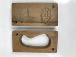 Japanese Wooden Kashigata Cake Mold Vtg Sweet Wagashi Lotus Root Renkon Kg719