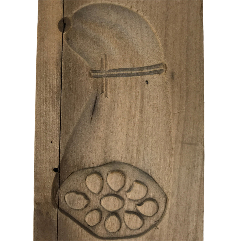 Japanese Wooden Kashigata Cake Mold Vtg Sweet Wagashi Lotus Root Renkon Kg719