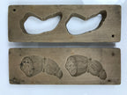 Japanese Wooden Kashigata Cake Mold Vtg Sweet Wagashi Lotus Root Renkon Kg744