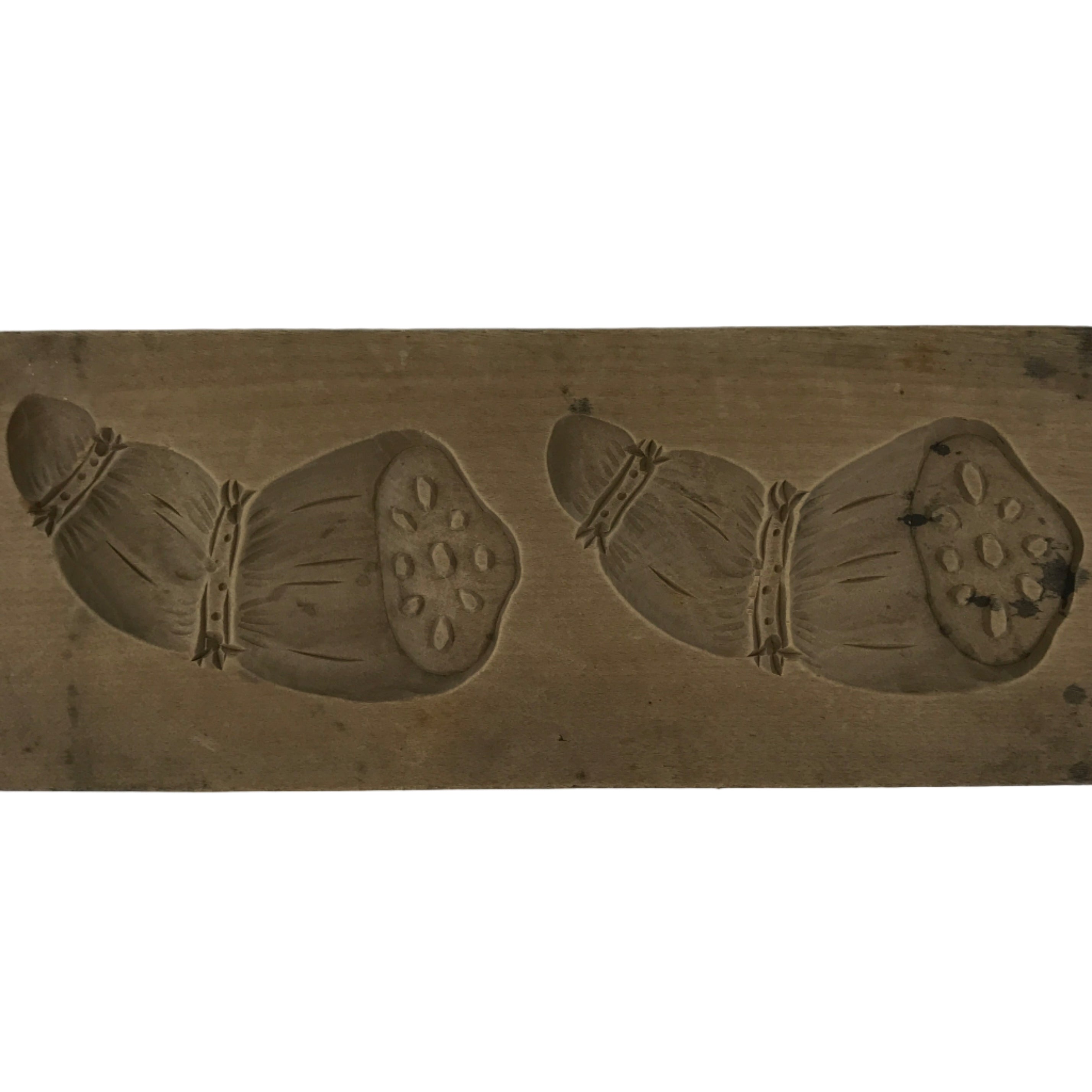 Japanese Wooden Kashigata Cake Mold Vtg Sweet Wagashi Lotus Root Renkon Kg744