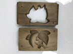Japanese Wooden Kashigata Cake Mold Vtg Sweet Wagashi Momotaro Peach Boy Kg738
