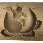 Japanese Wooden Kashigata Cake Mold Vtg Sweet Wagashi Momotaro Peach Boy Kg738
