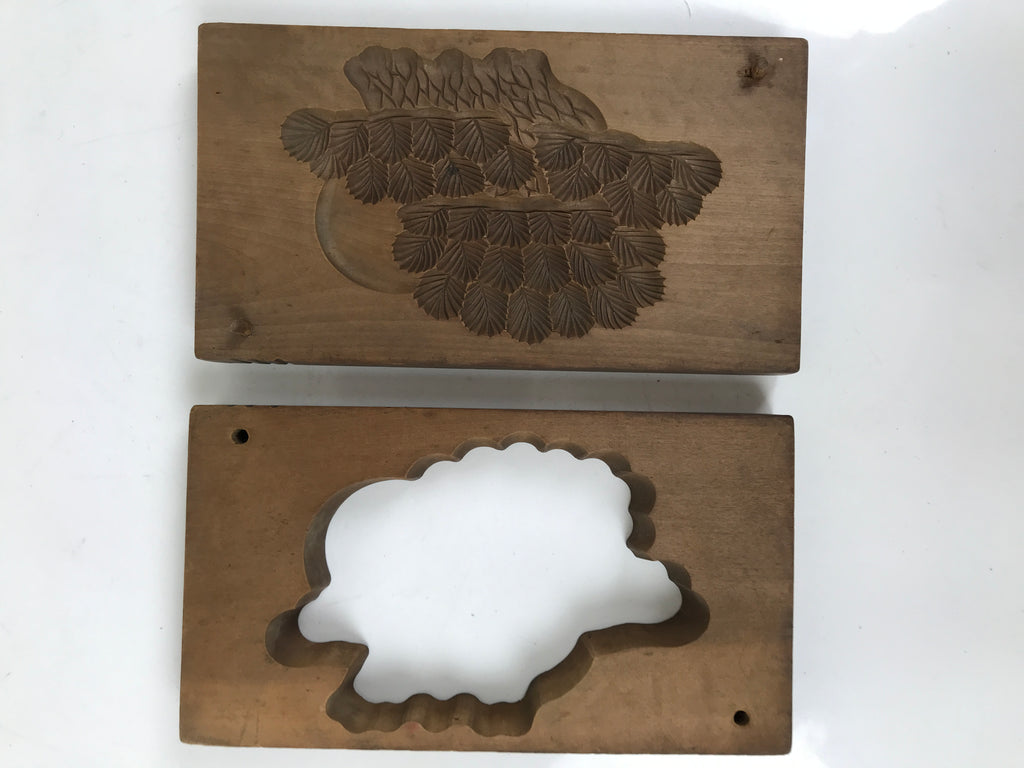 Japanese Wooden Kashigata Cake Mold Vtg Sweet Wagashi Pine Tree Matsu Kg684
