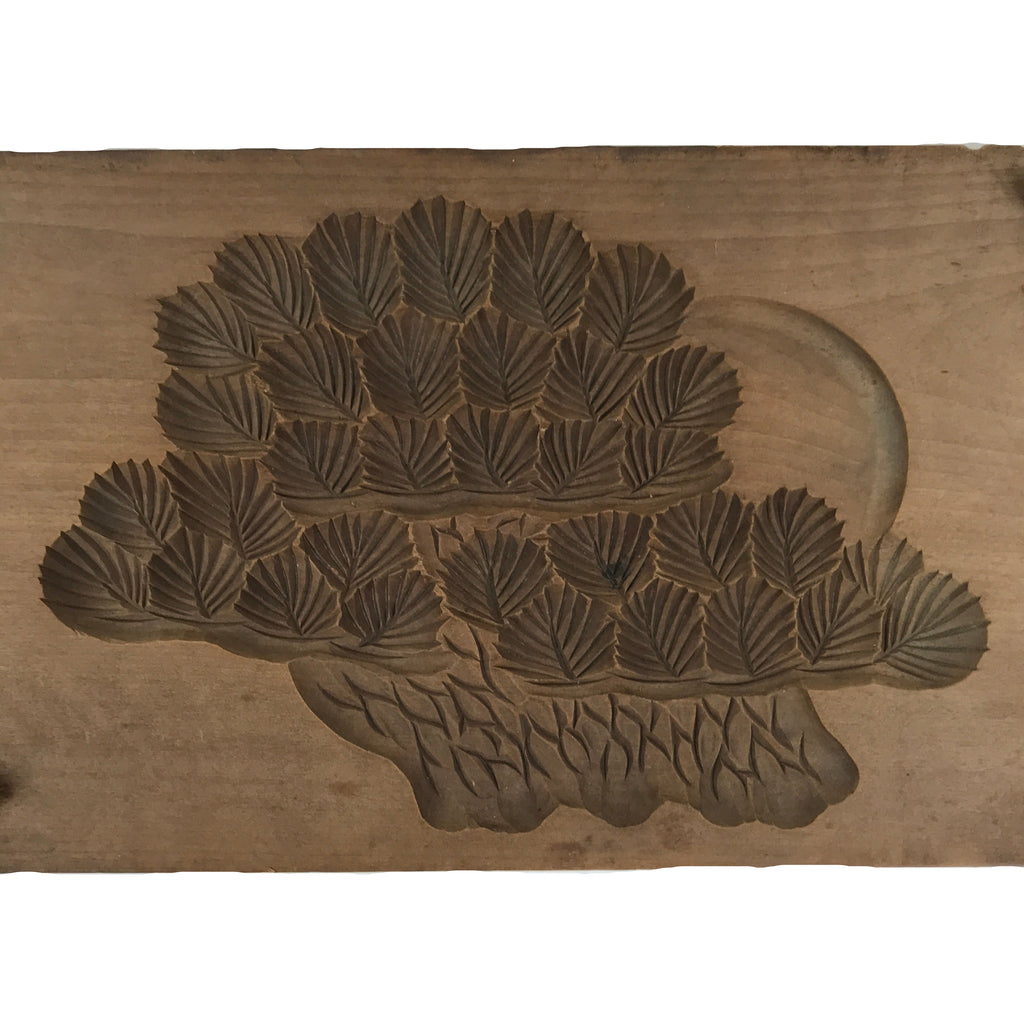 Japanese Wooden Kashigata Cake Mold Vtg Sweet Wagashi Pine Tree Matsu Kg684