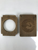 Japanese Wooden Kashigata Cake Mold Vtg Sweet Wagashi Reversible Mon Crest Kg671