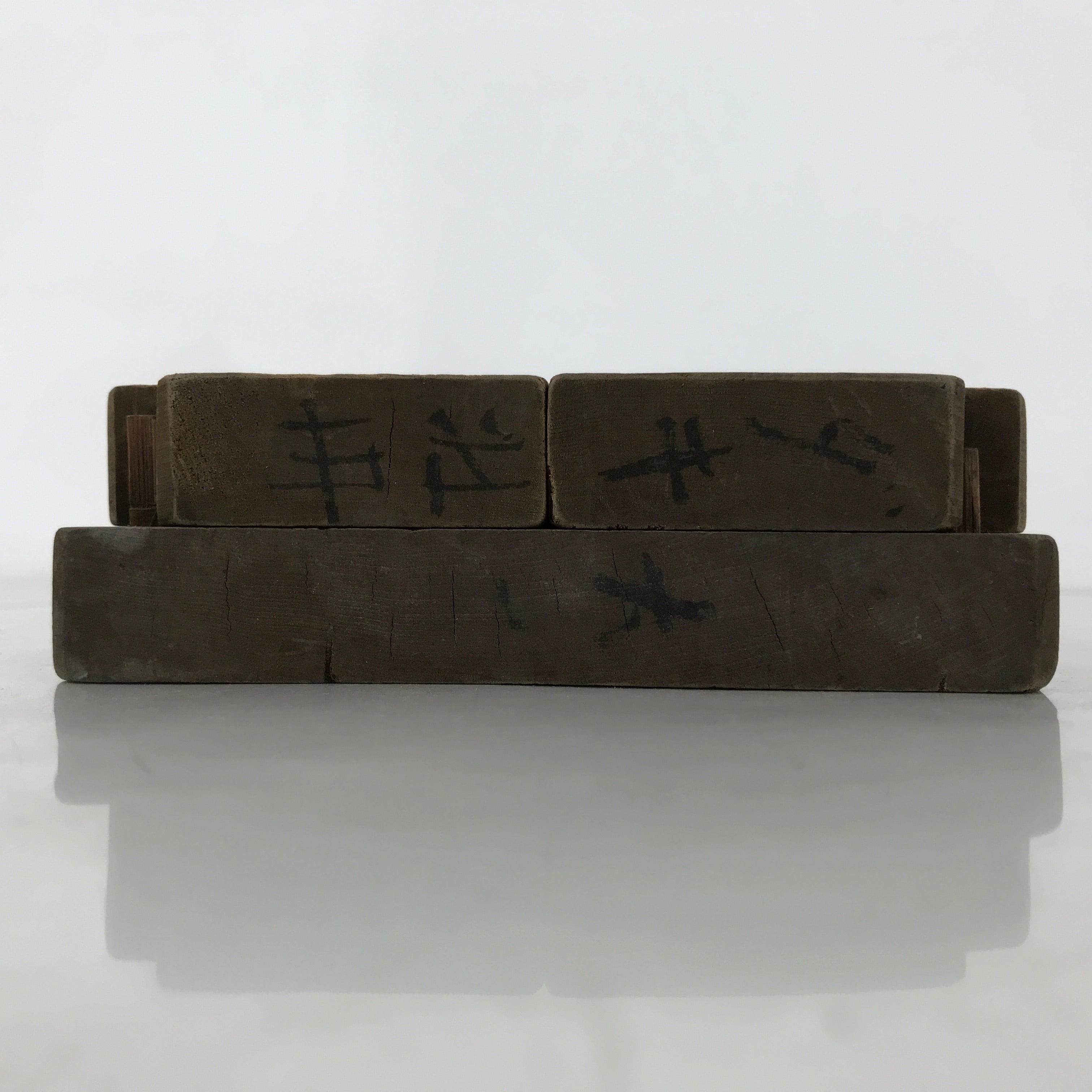 Japanese Wooden Kashigata Cake Mold Vtg Sweet Wagashi Reversible Mon Crest Kg671