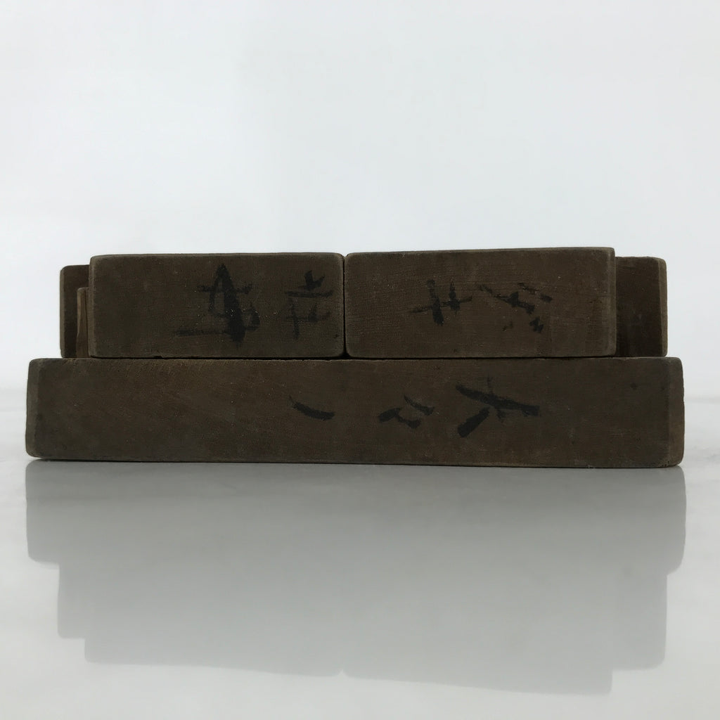 Japanese Wooden Kashigata Cake Mold Vtg Sweet Wagashi Reversible Mon Crest Kg671