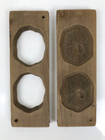 Japanese Wooden Kashigata Cake Mold Vtg Sweet Wagashi Shiitake Mushroom Kg668