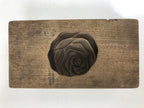 Japanese Wooden Kashigata Cake Mold Vtg Sweet Wagashi Small Rose Bara Kg724