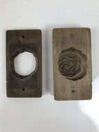 Japanese Wooden Kashigata Cake Mold Vtg Sweet Wagashi Small Rose Bara Kg724