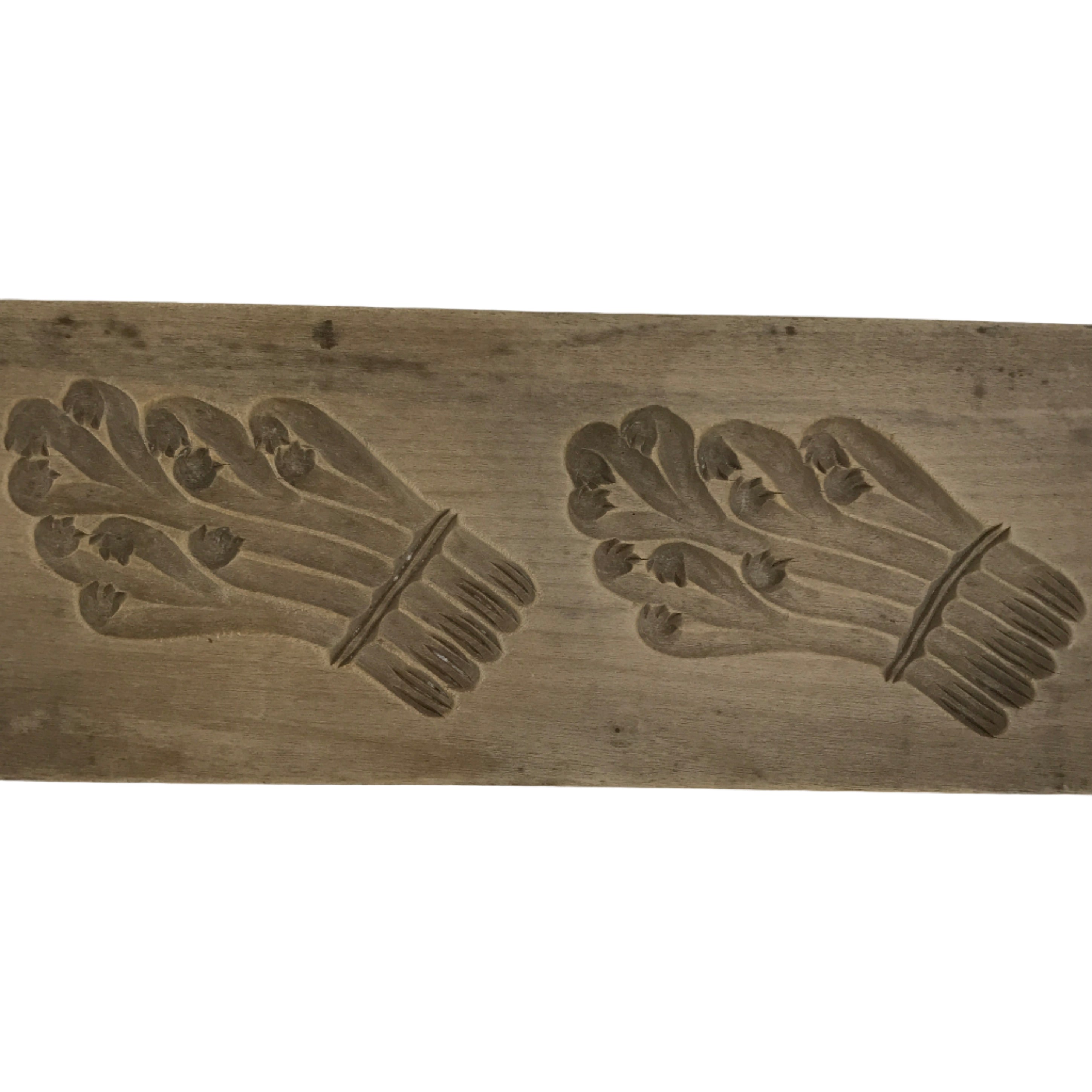 Japanese Wooden Kashigata Cake Mold Vtg Sweet Wagashi Warabi Bracken Fern Kg755