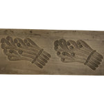 Japanese Wooden Kashigata Cake Mold Vtg Sweet Wagashi Warabi Bracken Fern Kg755