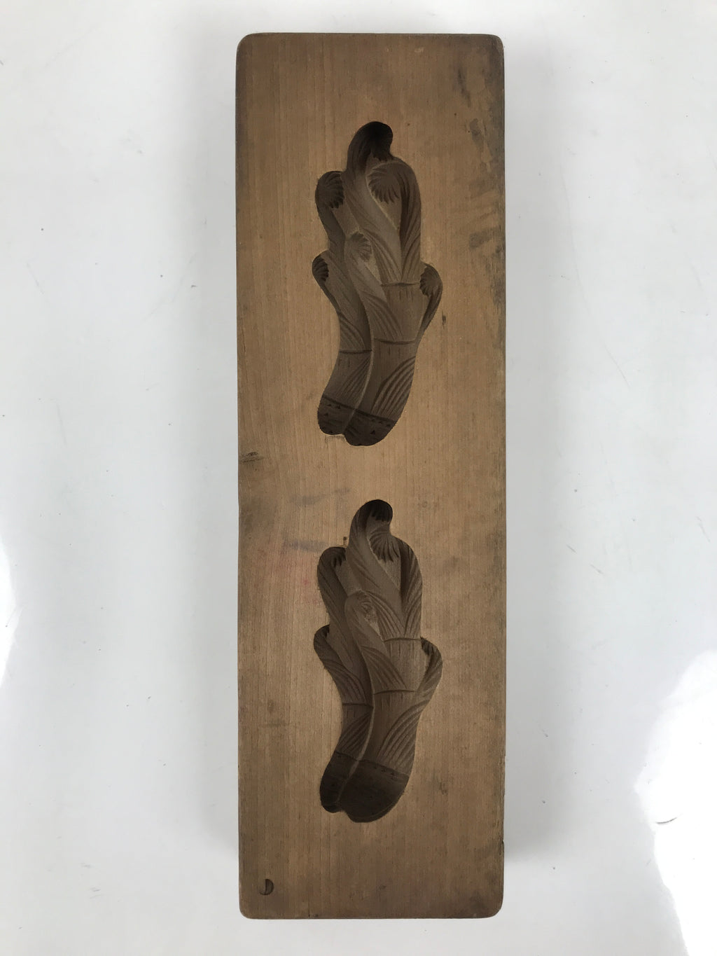 Japanese Wooden Kashigata Cake Mold Vtg Sweet Wagashi Warabi Plant Fern Kg667