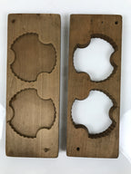 Japanese Wooden Kashigata Cake Mold Vtg Sweet Wagashi Yukiwa Snowflake Mon Kg743