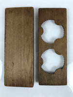 Japanese Wooden Kashigata Cake Mold Vtg Sweet Wagashi Yukiwa Snowflake Mon Kg743