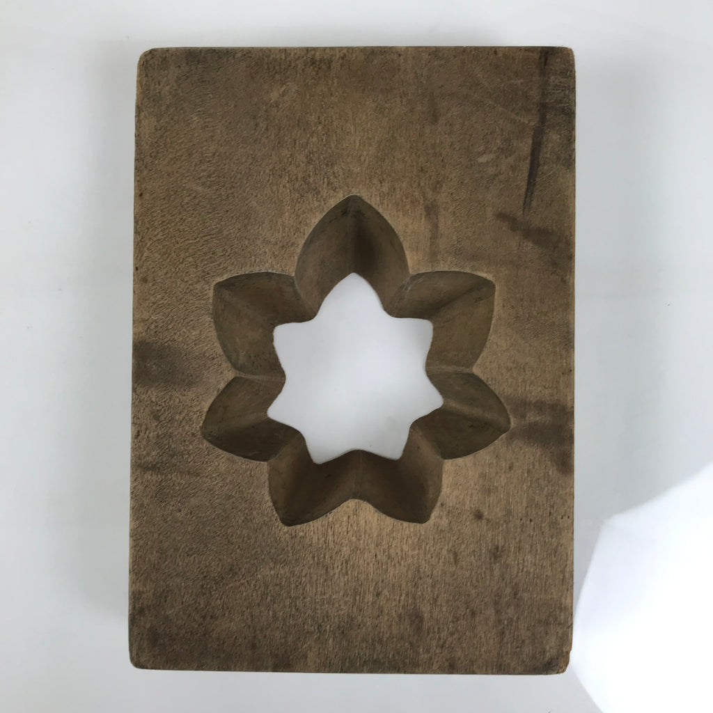 Japanese Wooden Kashigata Cake Mold Vtg Sweets Wagashi Momiji Maple Leaf Kg784