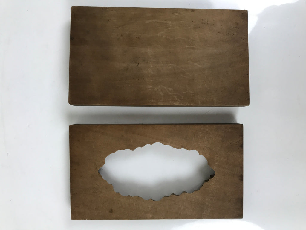 Japanese Wooden Kashigata Cake Mold Vtg Wagashi Sweets Clouds Kumo Design Kg676
