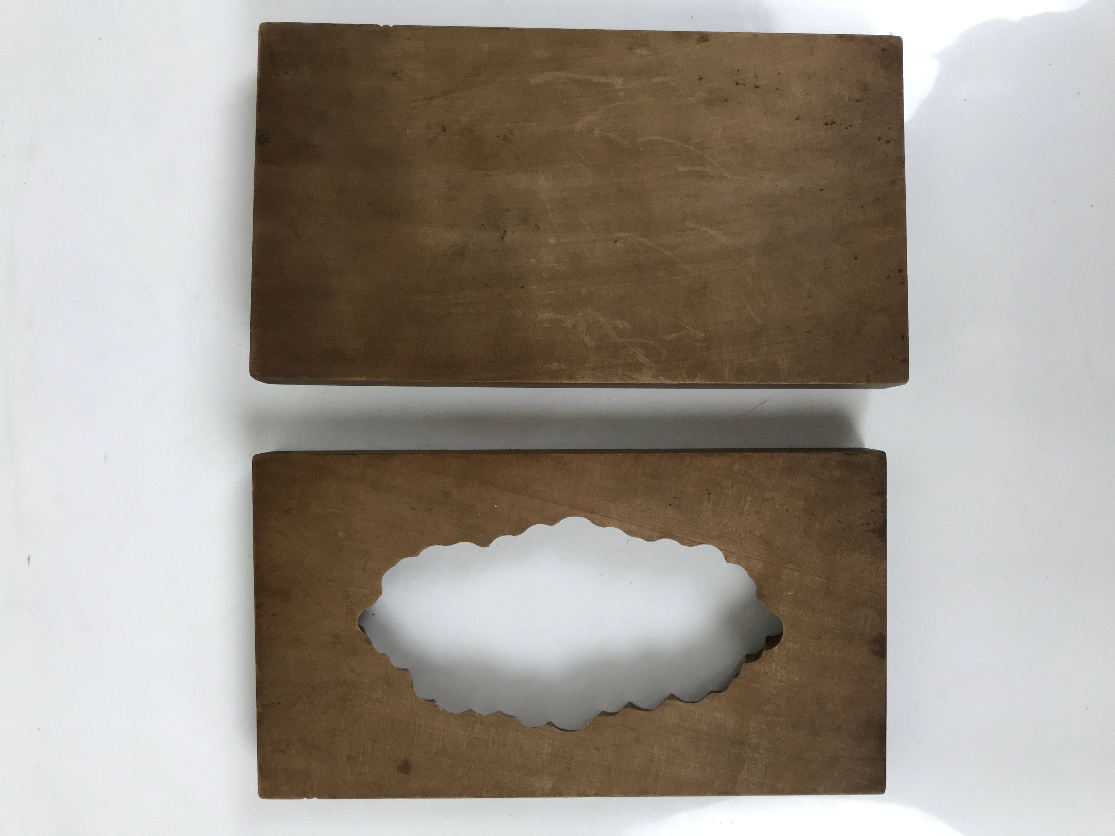 Japanese Wooden Kashigata Cake Mold Vtg Wagashi Sweets Clouds Kumo Design Kg676