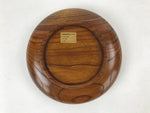 Japanese Wooden Kashiki Snack Bowl Vtg Kashibachi Classic Round Brown L52