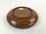 Japanese Wooden Kashiki Snack Bowl Vtg Kashibachi Classic Round Brown L52
