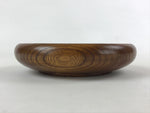 Japanese Wooden Kashiki Snack Bowl Vtg Kashibachi Classic Round Brown L52