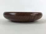 Japanese Wooden Kashiki Snack Bowl Vtg Kashibachi Classic Round Brown L52