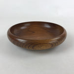 Japanese Wooden Kashiki Snack Bowl Vtg Kashibachi Classic Round Brown L52