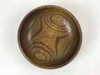 Japanese Wooden Kashiki Snack Bowl Vtg Kashibachi Small Round Brown L53
