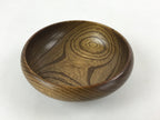 Japanese Wooden Kashiki Snack Bowl Vtg Kashibachi Small Round Brown L53