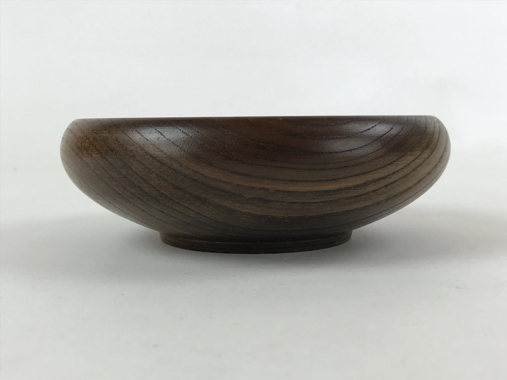 Japanese Wooden Kashiki Snack Bowl Vtg Kashibachi Small Round Brown L53