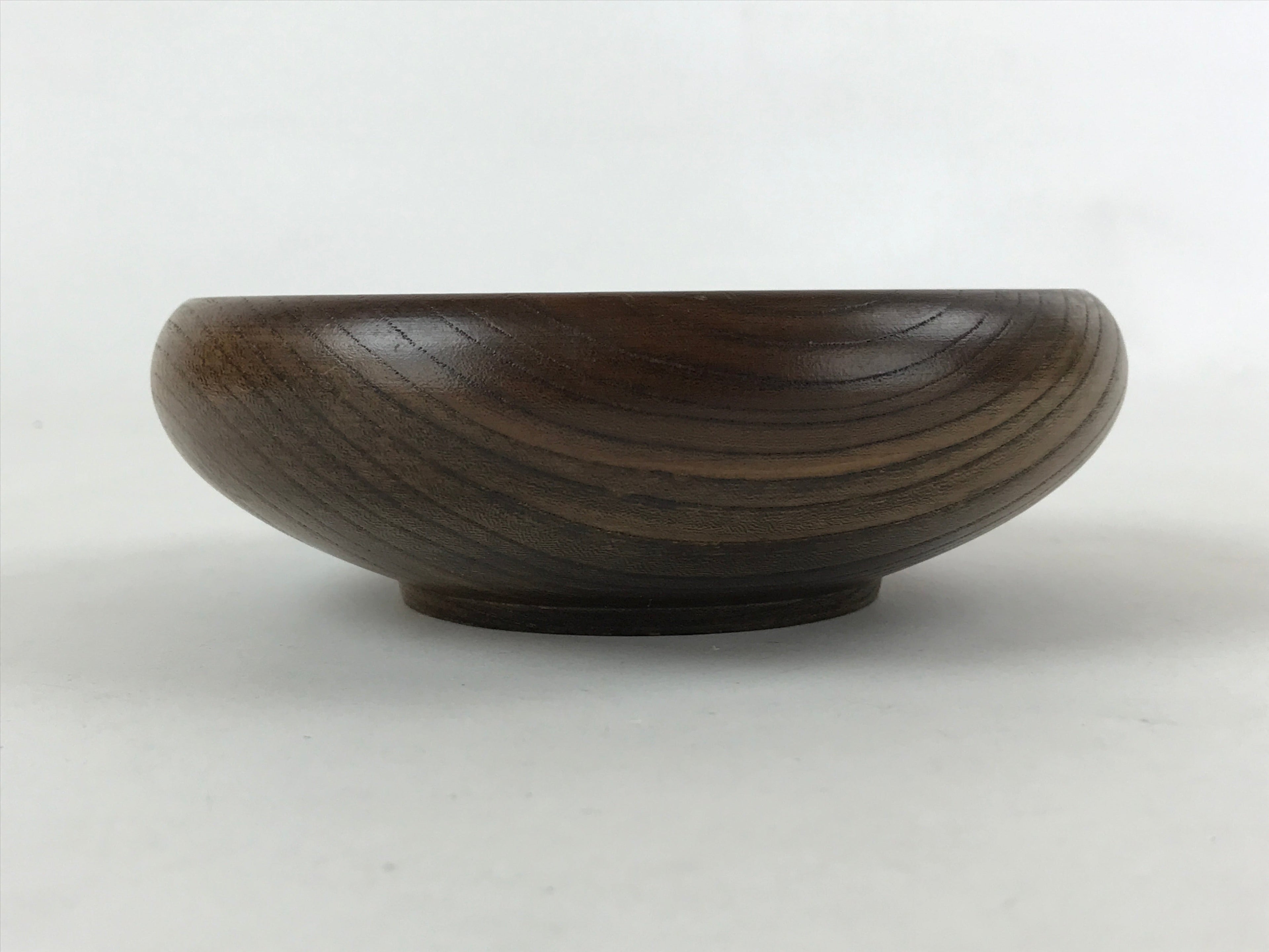 Japanese Wooden Kashiki Snack Bowl Vtg Kashibachi Small Round Brown L53