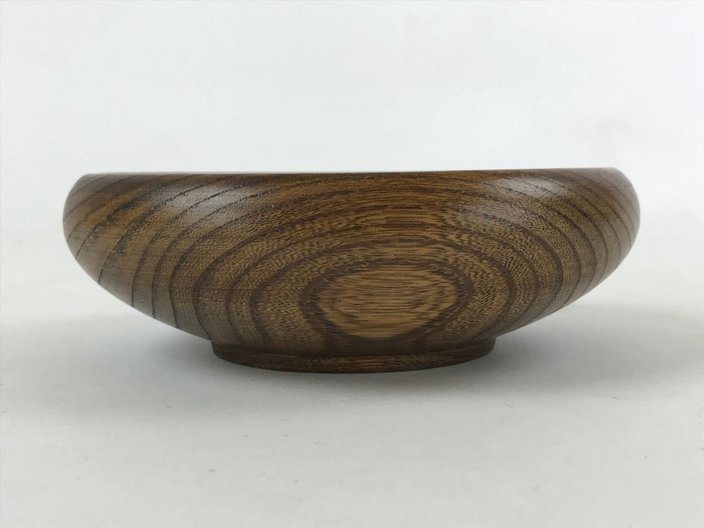 Japanese Wooden Kashiki Snack Bowl Vtg Kashibachi Small Round Brown L53