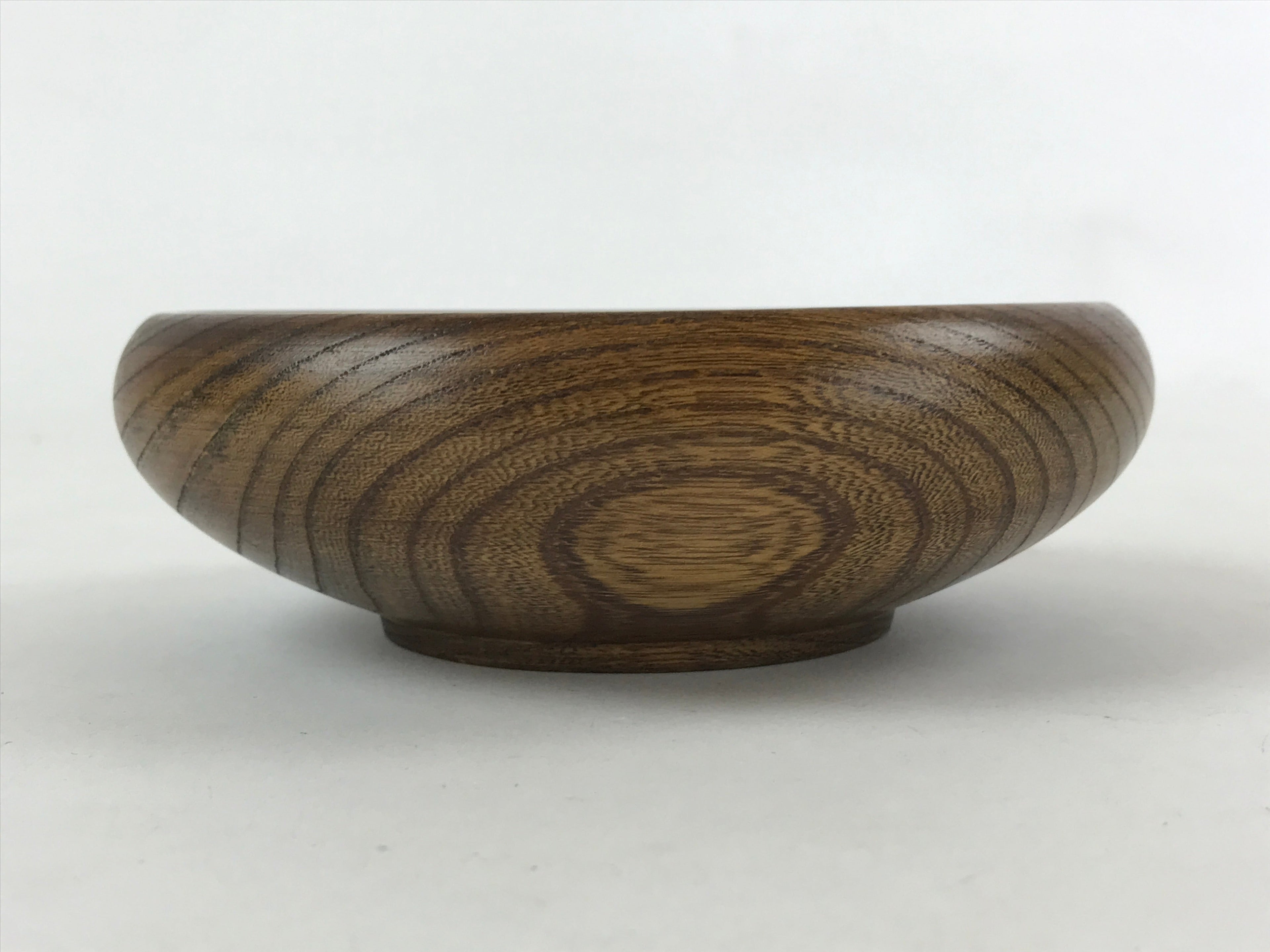 Japanese Wooden Kashiki Snack Bowl Vtg Kashibachi Small Round Brown L53
