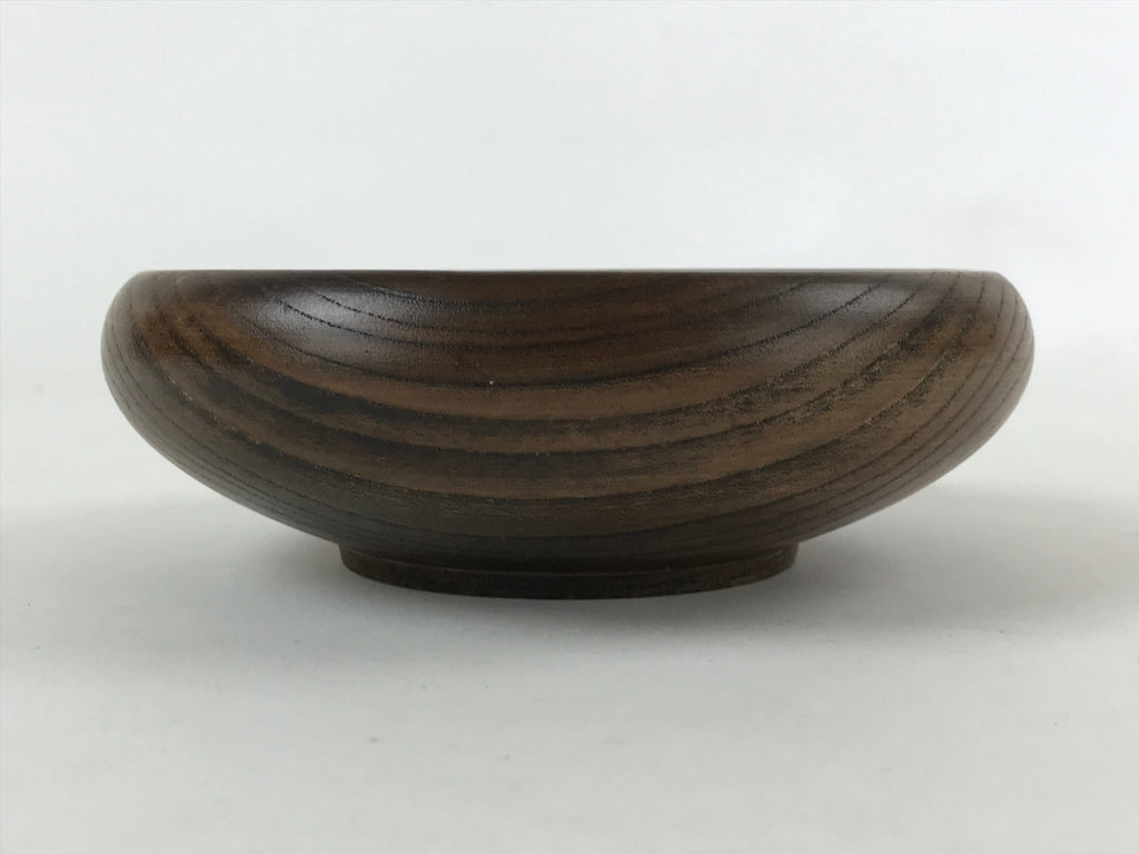 Japanese Wooden Kashiki Snack Bowl Vtg Kashibachi Small Round Brown L53