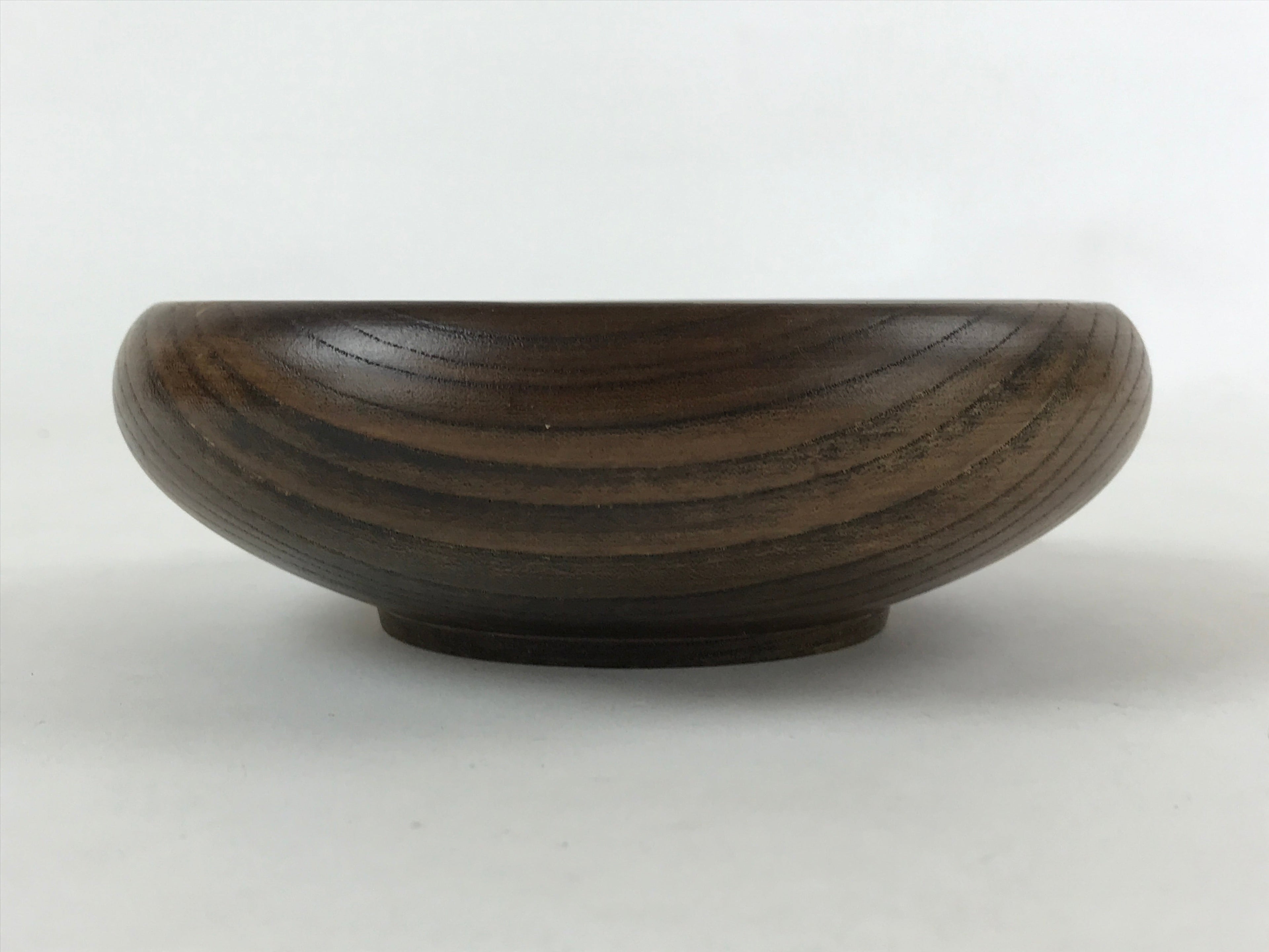 Japanese Wooden Kashiki Snack Bowl Vtg Kashibachi Small Round Brown L53