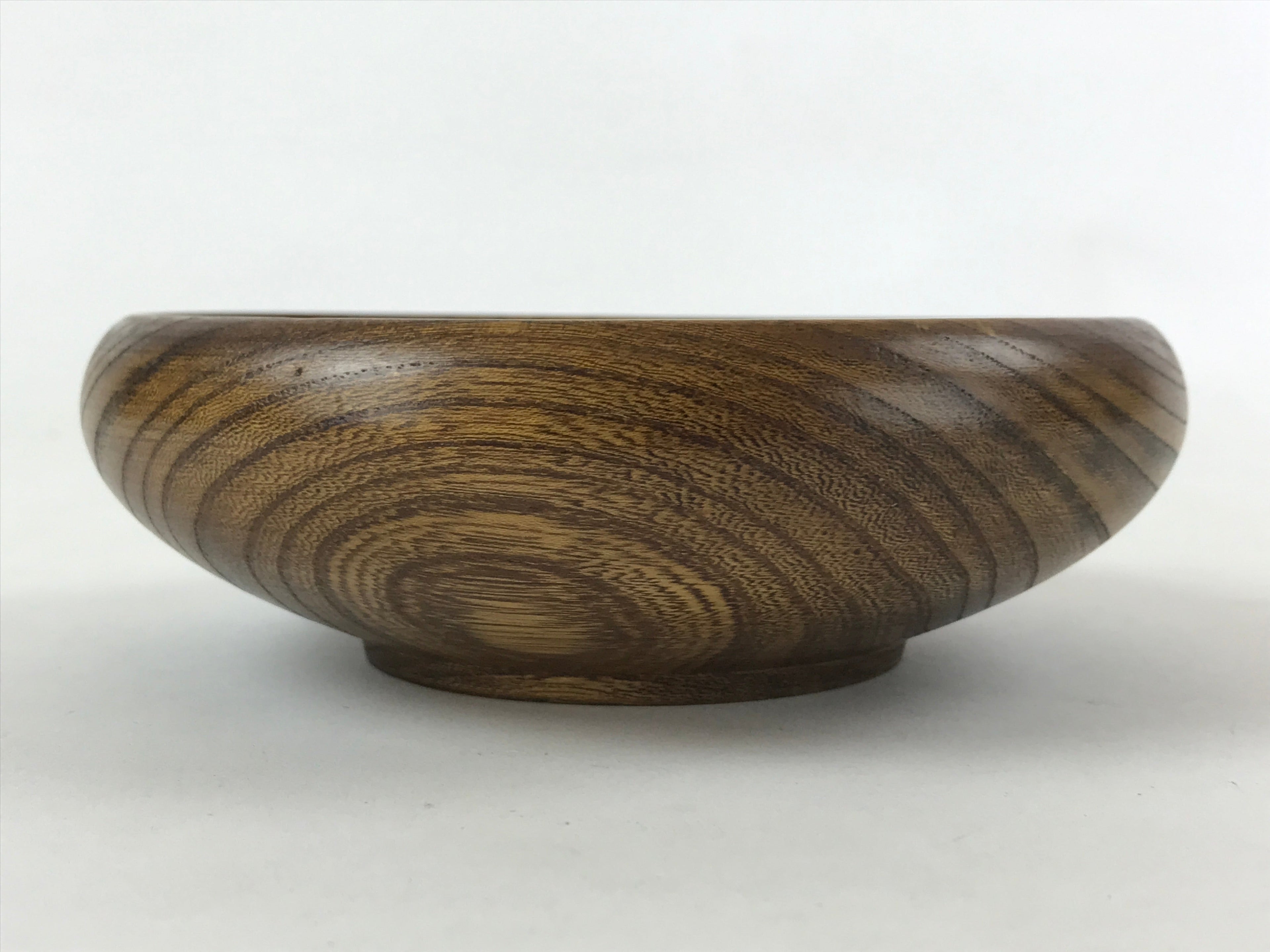 Japanese Wooden Kashiki Snack Bowl Vtg Kashibachi Small Round Brown L53