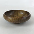 Japanese Wooden Kashiki Snack Bowl Vtg Kashibachi Small Round Brown L53