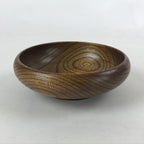 Japanese Wooden Kashiki Snack Bowl Vtg Kashibachi Small Round Brown L53