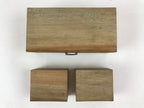 Japanese Wooden Keshobako Cosmetics Jewelry Box Vtg Yosegi-Zaiku 3 Drawers T351